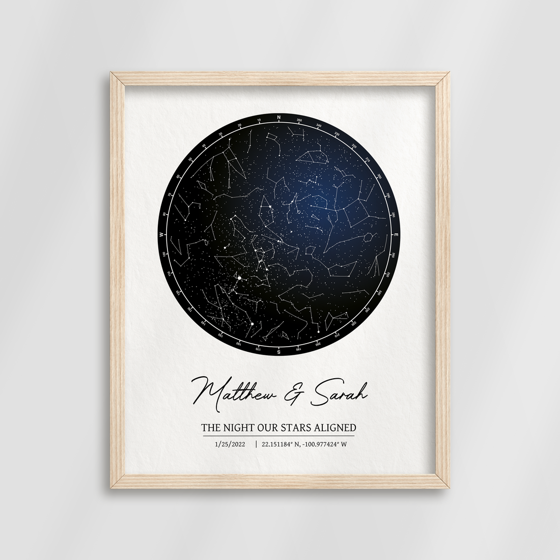 Custom Star Map Print, Circular